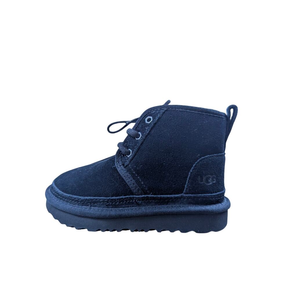 UGG Toddlers 10 Neumel‎ II Boots Black Suede UGG Plush Booties Zip Lace up NWB - Picture 3 of 9